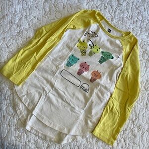 Tea Collection Kids Ice Cream Graphic Raglan Tee - Yellow & White